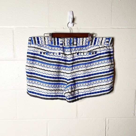 Khakis By Gap City Shorts Textured Stripe White Black Blue Size 18 Women 3 Inch - Picture 2 of 7